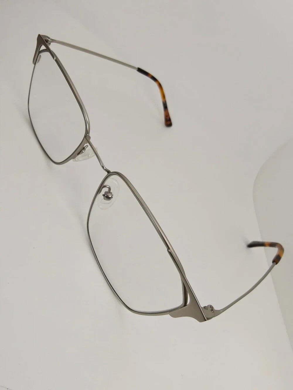 Emmett. Semi Cat Eye. Full Rim Silver Metal Frame.